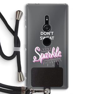 CaseCompany Sparkle quote: Sony Xperia XZ2 Transparant Hoesje met koord