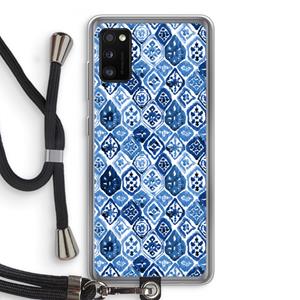 CaseCompany Blauw motief: Samsung Galaxy A41 Transparant Hoesje met koord