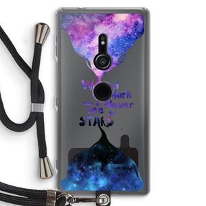 CaseCompany Stars quote: Sony Xperia XZ2 Transparant Hoesje met koord
