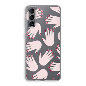 CaseCompany Hands pink: Samsung Galaxy S21 Transparant Hoesje
