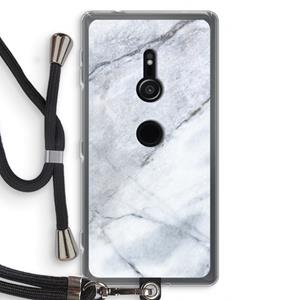 CaseCompany Witte marmer: Sony Xperia XZ2 Transparant Hoesje met koord