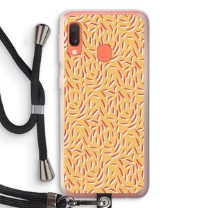 CaseCompany Camouflage: Samsung Galaxy A20e Transparant Hoesje met koord
