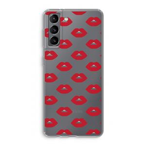 CaseCompany Lips: Samsung Galaxy S21 Transparant Hoesje