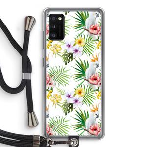 CaseCompany Gele kuif: Samsung Galaxy A41 Transparant Hoesje met koord