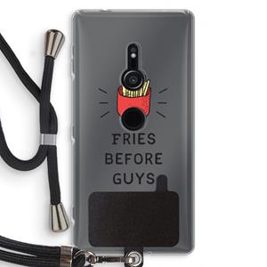CaseCompany Fries before guys: Sony Xperia XZ2 Transparant Hoesje met koord