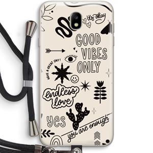 CaseCompany Good vibes: Samsung Galaxy J7 (2017) Transparant Hoesje met koord
