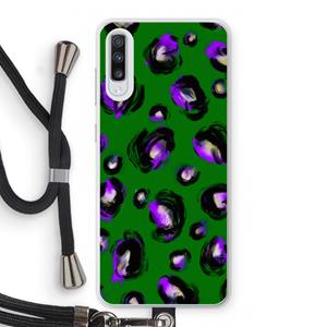 CaseCompany Green Cheetah: Samsung Galaxy A70 Transparant Hoesje met koord