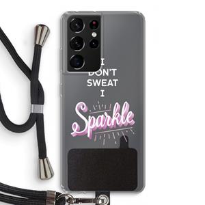 CaseCompany Sparkle quote: Samsung Galaxy S21 Ultra Transparant Hoesje met koord