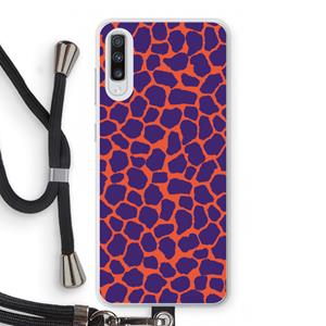CaseCompany Purple Giraffe: Samsung Galaxy A70 Transparant Hoesje met koord