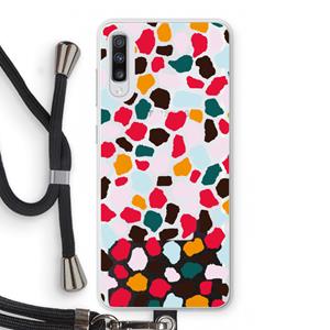 CaseCompany Colored Giraffe: Samsung Galaxy A70 Transparant Hoesje met koord