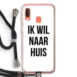 CaseCompany Ik wil naar huis: Samsung Galaxy A20e Transparant Hoesje met koord