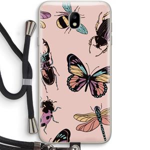 CaseCompany Tiny Bugs: Samsung Galaxy J7 (2017) Transparant Hoesje met koord