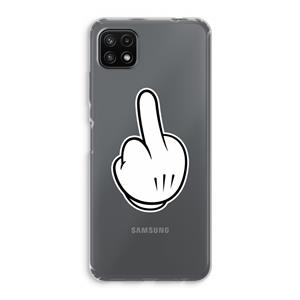 CaseCompany Middle finger white: Samsung Galaxy A22 5G Transparant Hoesje