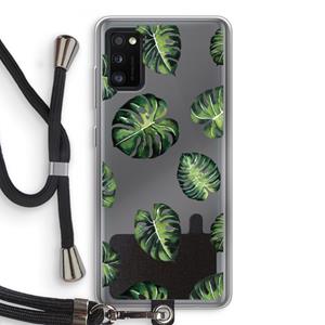CaseCompany Tropische bladeren: Samsung Galaxy A41 Transparant Hoesje met koord