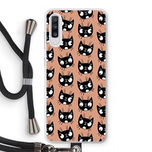 CaseCompany Kat: Samsung Galaxy A70 Transparant Hoesje met koord