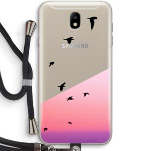 CaseCompany Fly away: Samsung Galaxy J7 (2017) Transparant Hoesje met koord