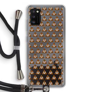 CaseCompany Poop emoji: Samsung Galaxy A41 Transparant Hoesje met koord