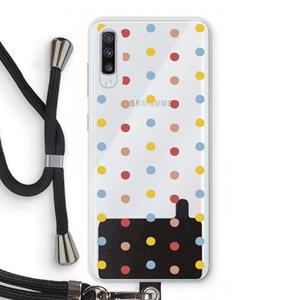 CaseCompany Bollen: Samsung Galaxy A70 Transparant Hoesje met koord