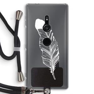 CaseCompany Pluim: Sony Xperia XZ2 Transparant Hoesje met koord