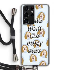 CaseCompany Hello: Samsung Galaxy S21 Ultra Transparant Hoesje met koord