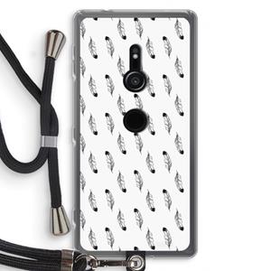CaseCompany Pluimen: Sony Xperia XZ2 Transparant Hoesje met koord