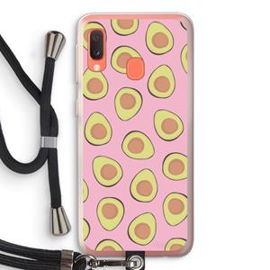 CaseCompany Dancing avocados: Samsung Galaxy A20e Transparant Hoesje met koord