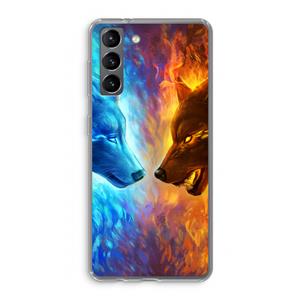 CaseCompany Fire & Ice: Samsung Galaxy S21 Transparant Hoesje