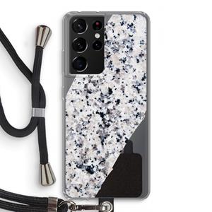 CaseCompany Gespikkelde marmer: Samsung Galaxy S21 Ultra Transparant Hoesje met koord