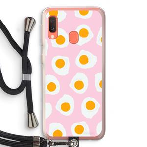 CaseCompany Dancing eggs: Samsung Galaxy A20e Transparant Hoesje met koord