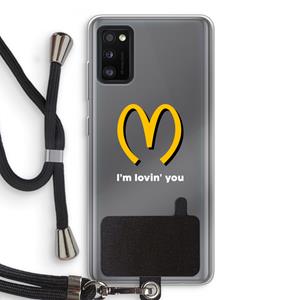 CaseCompany I'm lovin' you: Samsung Galaxy A41 Transparant Hoesje met koord