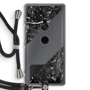 CaseCompany Zwart marmer: Sony Xperia XZ2 Transparant Hoesje met koord