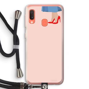 CaseCompany High heels: Samsung Galaxy A20e Transparant Hoesje met koord