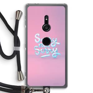 CaseCompany Sorry not sorry: Sony Xperia XZ2 Transparant Hoesje met koord