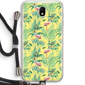 CaseCompany Flamingo party: Samsung Galaxy J7 (2017) Transparant Hoesje met koord