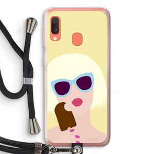 CaseCompany Ice cream: Samsung Galaxy A20e Transparant Hoesje met koord