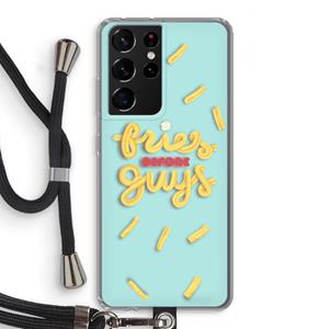 CaseCompany Always fries: Samsung Galaxy S21 Ultra Transparant Hoesje met koord