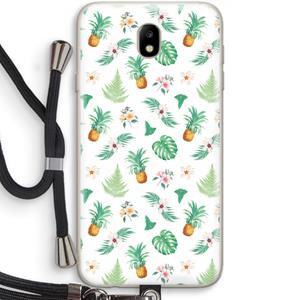 CaseCompany Ananas bladeren: Samsung Galaxy J7 (2017) Transparant Hoesje met koord