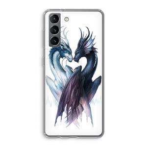 CaseCompany Yin Yang Dragons: Samsung Galaxy S21 Transparant Hoesje