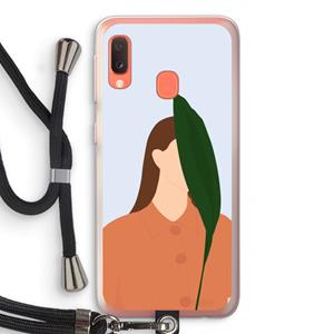 CaseCompany Leaf: Samsung Galaxy A20e Transparant Hoesje met koord