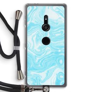 CaseCompany Waterverf blauw: Sony Xperia XZ2 Transparant Hoesje met koord