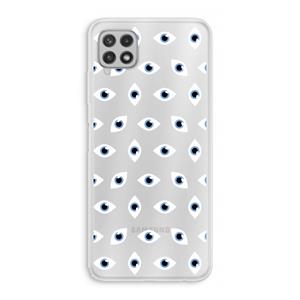 CaseCompany Eyes pattern: Samsung Galaxy A22 4G Transparant Hoesje