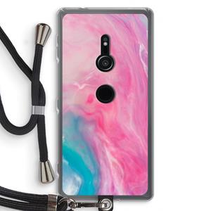 CaseCompany Roze explosie: Sony Xperia XZ2 Transparant Hoesje met koord