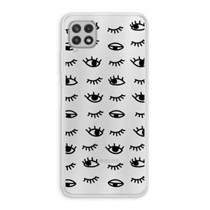 CaseCompany Eye pattern #2: Samsung Galaxy A22 4G Transparant Hoesje