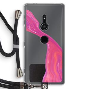 CaseCompany Paarse stroom: Sony Xperia XZ2 Transparant Hoesje met koord
