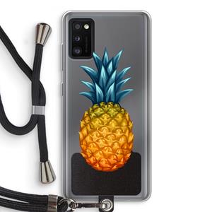 CaseCompany Grote ananas: Samsung Galaxy A41 Transparant Hoesje met koord