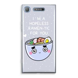 CaseCompany I'm A Hopeless Ramen-Tic For You: Sony Xperia XZ1 Transparant Hoesje