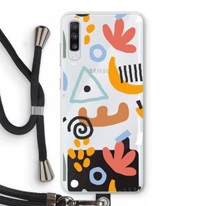 CaseCompany Abstract: Samsung Galaxy A70 Transparant Hoesje met koord