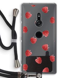 CaseCompany Framboosjes: Sony Xperia XZ2 Transparant Hoesje met koord