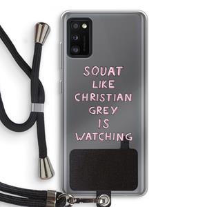 CaseCompany Christian Grey: Samsung Galaxy A41 Transparant Hoesje met koord