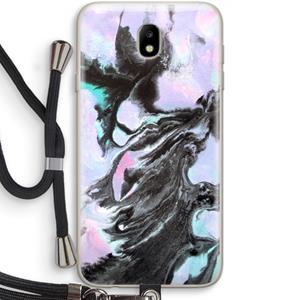 CaseCompany Pastel zwart: Samsung Galaxy J7 (2017) Transparant Hoesje met koord